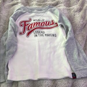 Kids Gray and White Long Sleeve Shirt